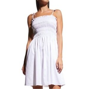 Tory Burch Smocked Cotton Dress Resortwear Medium Luxury Designer Cottagecore